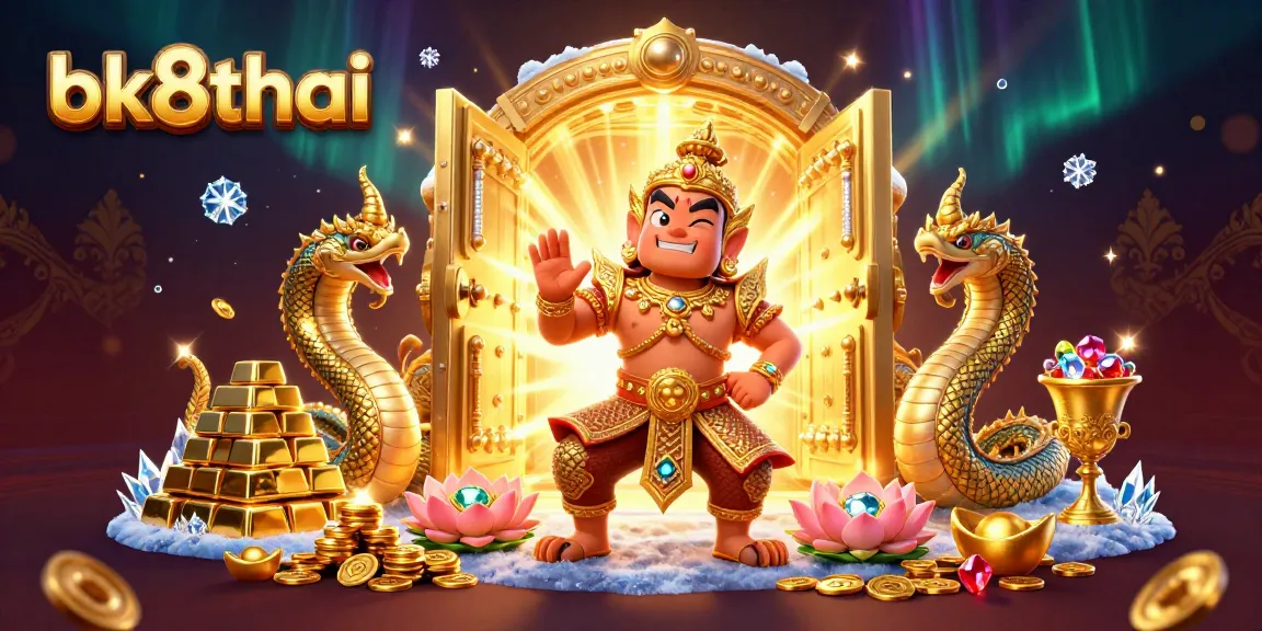 Experience the thrill of bk8thai with vibrant treasure-filled casino illustrations.