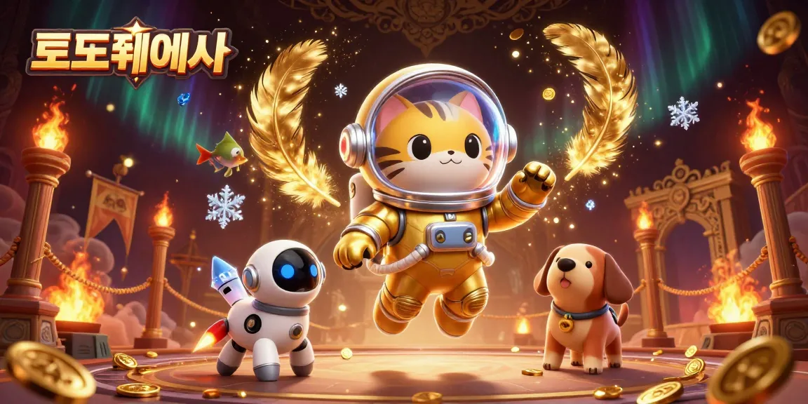 Engage in thrilling action with the 토토사이트 featuring adventurous cat astronauts and alien fish.