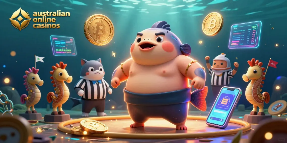 Experience thrilling action at australian online casinos in a vibrant underwater scene.